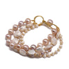 Baroque Natural Freshwater Pearl Retro Non Fading Handmade Electroplated Women's Bracelet With Geometric Styling