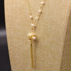 Baroque Natural Pearl 925 Sterling Silver Handmade Beaded Tassel Clavicle Chain Necklace With Flower Pattern For Women