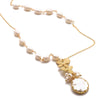 Baroque Natural Pearl 925 Sterling Silver Handmade Beaded Tassel Clavicle Chain Necklace With Flower Pattern For Women