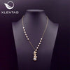 Baroque Natural Pearl 925 Sterling Silver Handmade Beaded Tassel Clavicle Chain Necklace With Flower Pattern For Women
