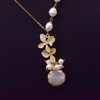 Baroque Natural Pearl 925 Sterling Silver Handmade Beaded Tassel Clavicle Chain Necklace With Flower Pattern For Women