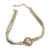 Baroque Oval Pearl Doublelayer Fashion Elegant Retro Mori Exaggerated Allmatch Women Necklace With Geometric Design