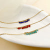 Baroque Pearl Crystal Stone Minimalist Exquisite Titanium Steel Necklace With Electroplating