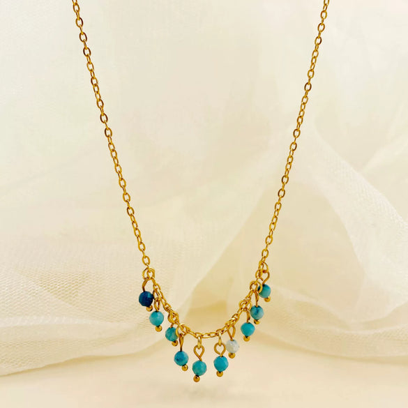 Baroque Pearl Crystal Stone Minimalist Exquisite Titanium Steel Necklace With Electroplating