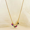 Baroque Pearl Crystal Stone Minimalist Exquisite Titanium Steel Necklace With Electroplating
