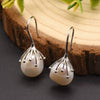 Baroque Pearl Earrings For Women 925 Silver Needle 18K Real Gold Electroplated Geometric Style
