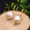 Baroque Pearl Earrings For Women 925 Silver Needle 18K Real Gold Electroplated Geometric Style