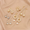 Baroque Pearl Earrings For Women 925 Silver Needle 18K Real Gold Electroplated Geometric Style