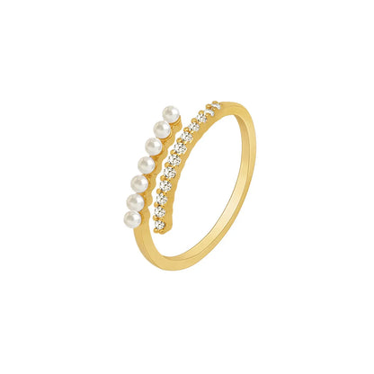 Baroque Pearl Index Ring Joint Simple Ladies Fashion Metal Ring