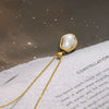 Baroque Pearl Necklace In Stainless Steel And Titanium Steel With Geometric Design And Electroplating Treatment