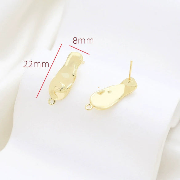 Baroque Style Copper Clad Gold Color Diy Handmade Hanging Earrings With Baking Paint