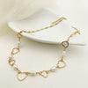 Baroque Style Freshwater Pearl Heartshaped Stainless Steel Chain Necklace With Electroplating Design For Women