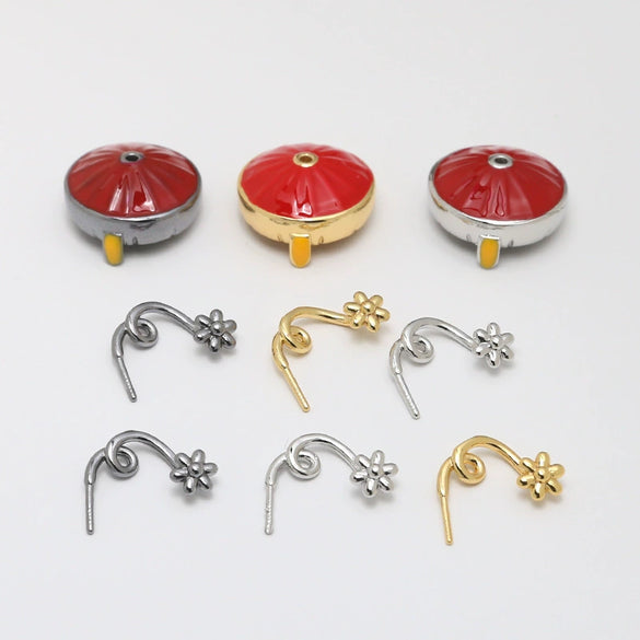 Baroque Style Handmade Jewelry Accessories With Copper Plated Real Gold Floating Zombie Hat Flower Electroplating Treatment