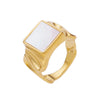 Baroque Style Punk Square Stainless Steel Titanium Steel Plating Inlay Zircon Gold Plated Rings