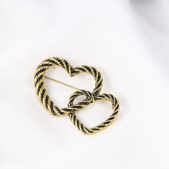 Baroque Style Rabbit Heart Shape Bow Knot Alloy Enamel Inlay Zircon Women'S Brooches