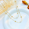 Baroque Style Solid Color Imitation Pearl Titanium Steel Beaded Plating 18k Gold Plated Layered Necklaces