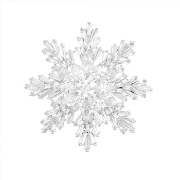 Baroque Style Sweet Snowflake Copper Inlay Zircon Women'S Brooches