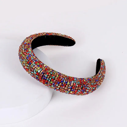 Baroque Style U Shape Sponge Inlay Rhinestones Pearl Hair Band 1 Piece