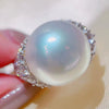 Baroque Vintage Imitation Pearl Ring For Women Copper Inlaid Zircon Geometric Style