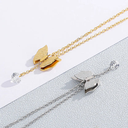 Basic Butterfly Titanium Steel Jewelry Set