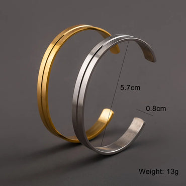 Basic C Shape Stainless Steel Polishing Plating 18k Gold Plated Unisex