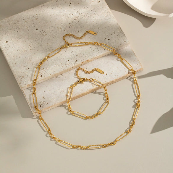 Basic Chain Geometric Hiphop Street Layered Summer Jewelry For Women Stainless Steel Electroplated