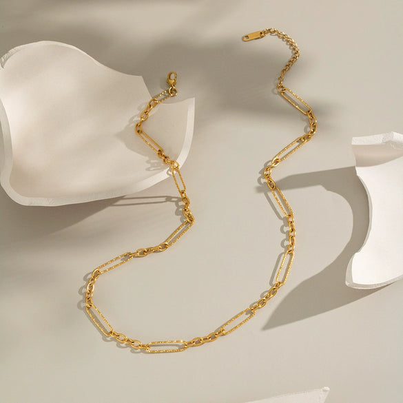 Basic Chain Geometric Hiphop Street Layered Summer Jewelry For Women Stainless Steel Electroplated