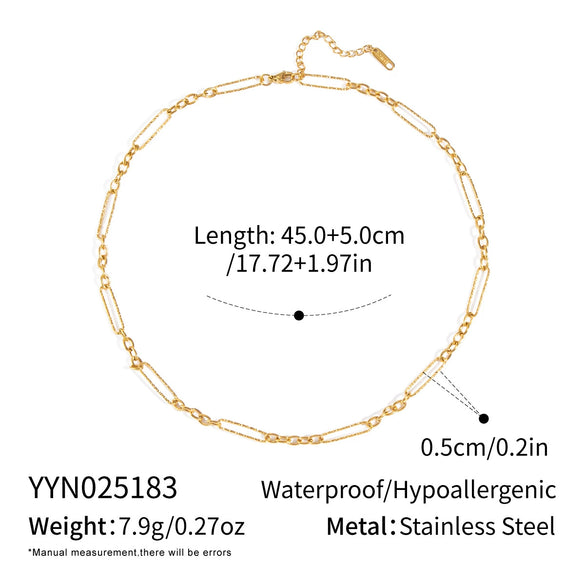 Basic Chain Geometric Hiphop Street Layered Summer Jewelry For Women Stainless Steel Electroplated