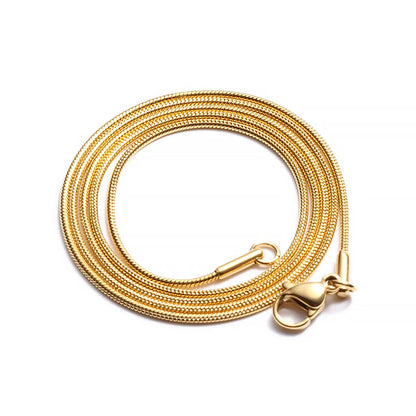 Simple Style Snake Chain Stainless Steel 18k Gold Plated Plain Chain Necklace