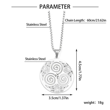 201 Stainless Steel 18K Gold Plated Basic Classic Style Commute Geometric Round Spiral Pendant Necklace