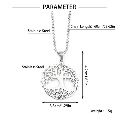 201 Stainless Steel 18K Gold Plated Basic Classic Style Commute Life Tree Pendant Necklace