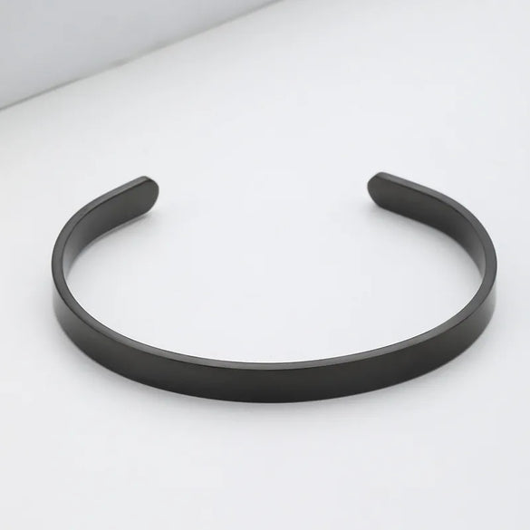 Basic Classic Style Customization Laser Engraving Solid Color 201 Stainless Steel Cuff Bracelets In Bulk