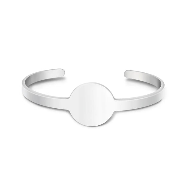 Basic Classic Style Customization Laser Engraving Solid Color 201 Stainless Steel Cuff Bracelets In Bulk