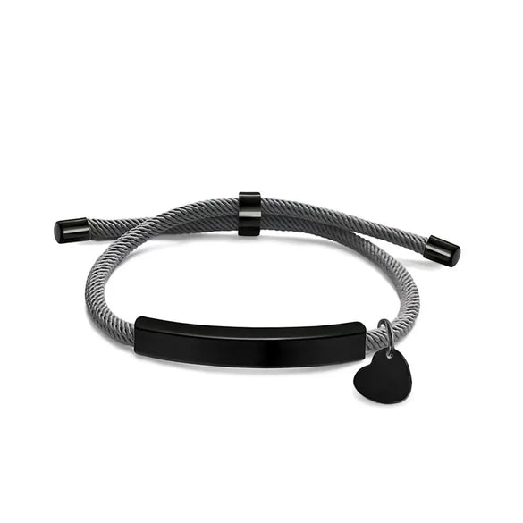 Basic Classic Style Geometric Customization Laser Engraving 201 Stainless Steel Rope Cord String String Bracelets Wholesale