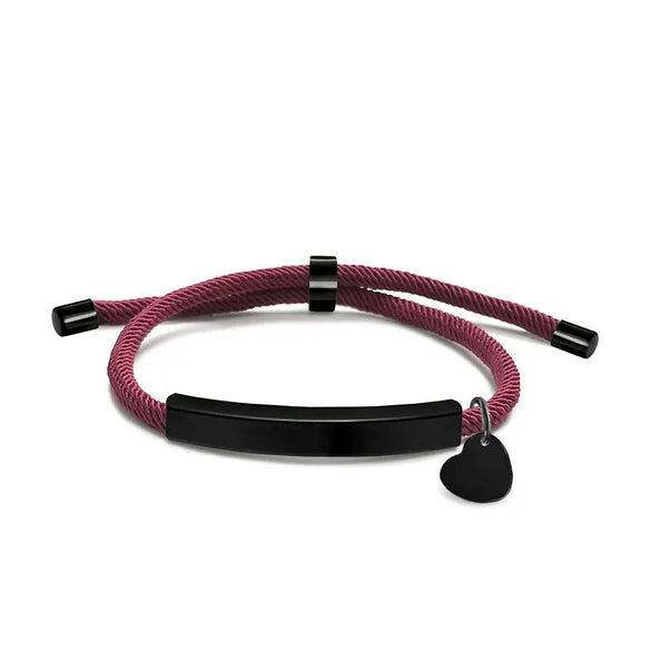 Basic Classic Style Geometric Customization Laser Engraving 201 Stainless Steel Rope Cord String String Bracelets Wholesale