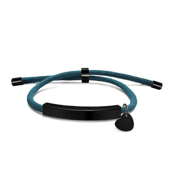 Basic Classic Style Geometric Customization Laser Engraving 201 Stainless Steel Rope Cord String String Bracelets Wholesale