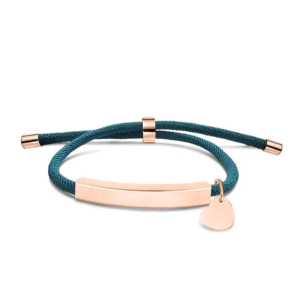 Basic Classic Style Geometric Customization Laser Engraving 201 Stainless Steel Rope Cord String String Bracelets Wholesale