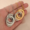 Wholesale Jewelry Basic Classic Style Geometric Customization Laser Engraving Stainless Steel 18K Gold Plated Pendant Necklace