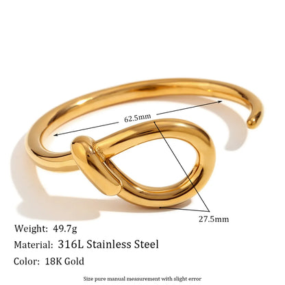 Basic Classic Style Geometric 304 Stainless Steel 18K Gold Plated Bangle In Bulk