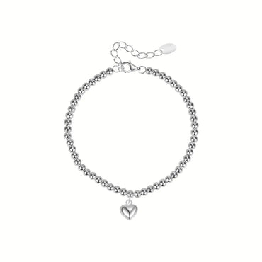 Basic Classic Style Heart Shape Sterling Silver Plating Bracelets