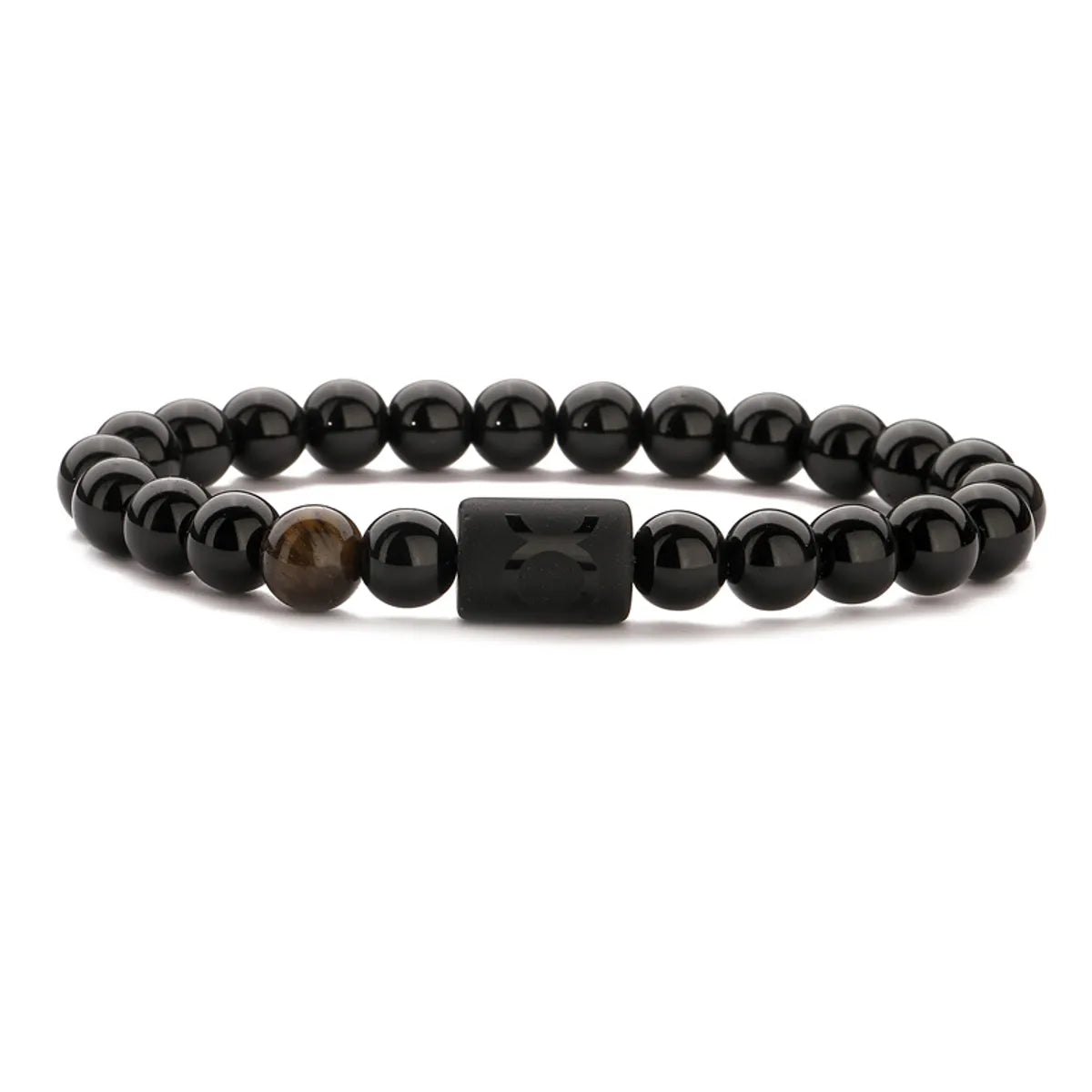 Basic Classic Style Round Natural Stone Agate Beaded Unisex Bracelets