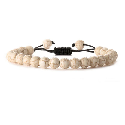 Basic Classic Style Round Natural Stone Beaded Unisex Bracelets