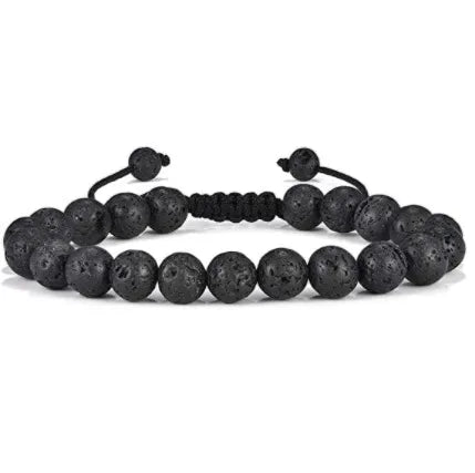 Basic Classic Style Round Natural Stone Beaded Unisex Bracelets