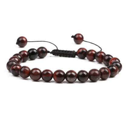 Basic Classic Style Round Natural Stone Beaded Unisex Bracelets