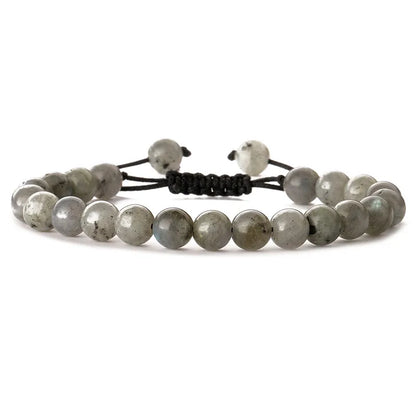 Basic Classic Style Round Natural Stone Beaded Unisex Bracelets