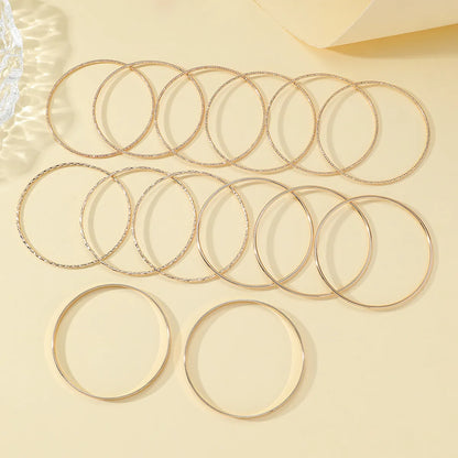 Basic Classic Style Solid Color Alloy Wholesale Bangle