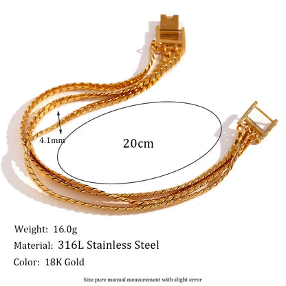 304 Stainless Steel 18K Gold Plated Basic Classic Style Plating Solid Color Bracelets