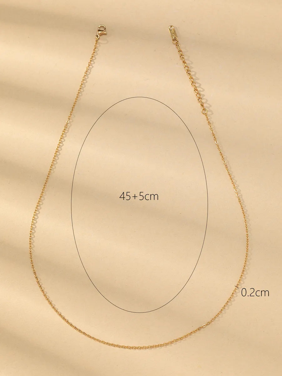 Wholesale Jewelry Basic Classic Style Solid Color Stainless Steel Gold Plated Plating Necklace