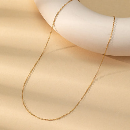 Wholesale Jewelry Basic Classic Style Solid Color Stainless Steel Gold Plated Plating Necklace