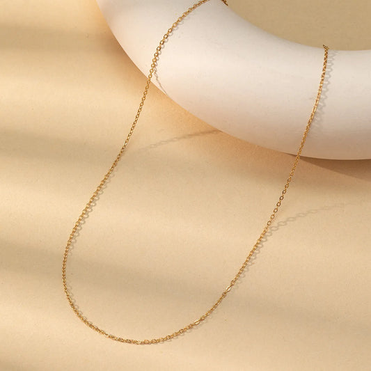 Wholesale Jewelry Basic Classic Style Solid Color Stainless Steel Gold Plated Plating Necklace